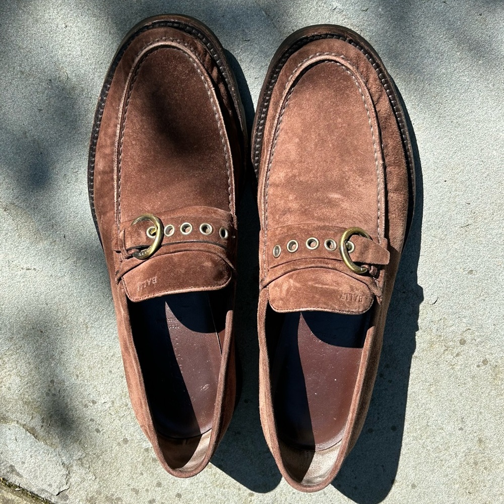 Bally - Suede Loafers, Chestnut Brown, Rubber Sole